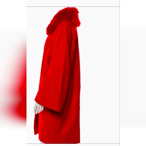 Kate Spade ♠️ NWT Women's $798 ENGINE RED GORGEOUS FAUX FUR COAT Size 12